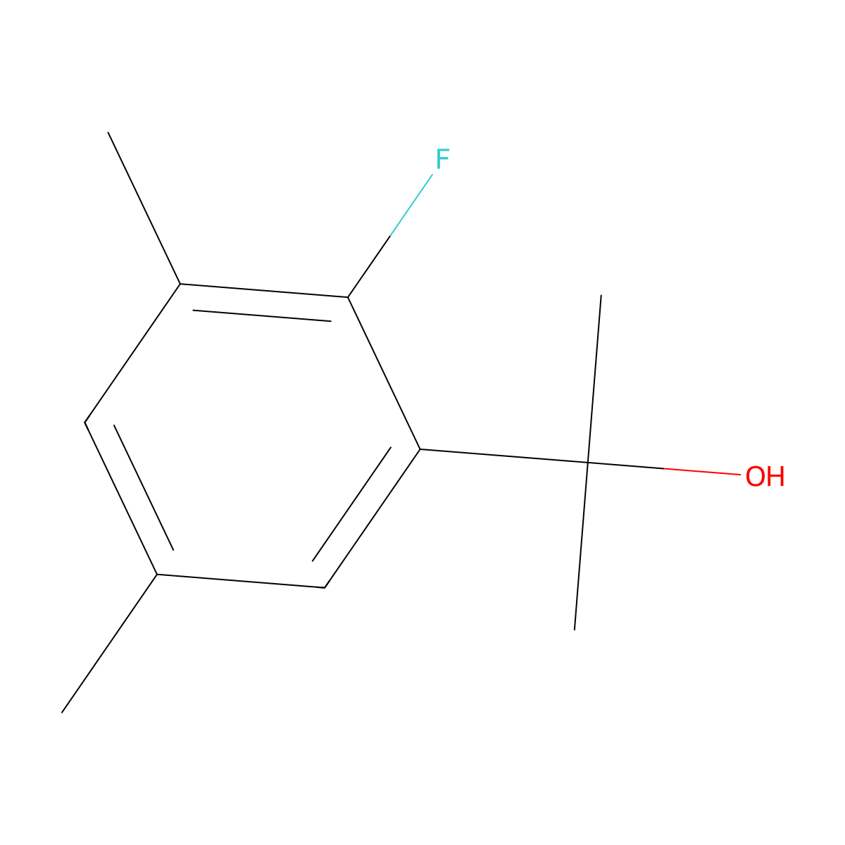 2-Fluoro-alpha,alpha,3,5-tetramethylbenZenemethanol molecular structure, CAS 1891255-89-2
