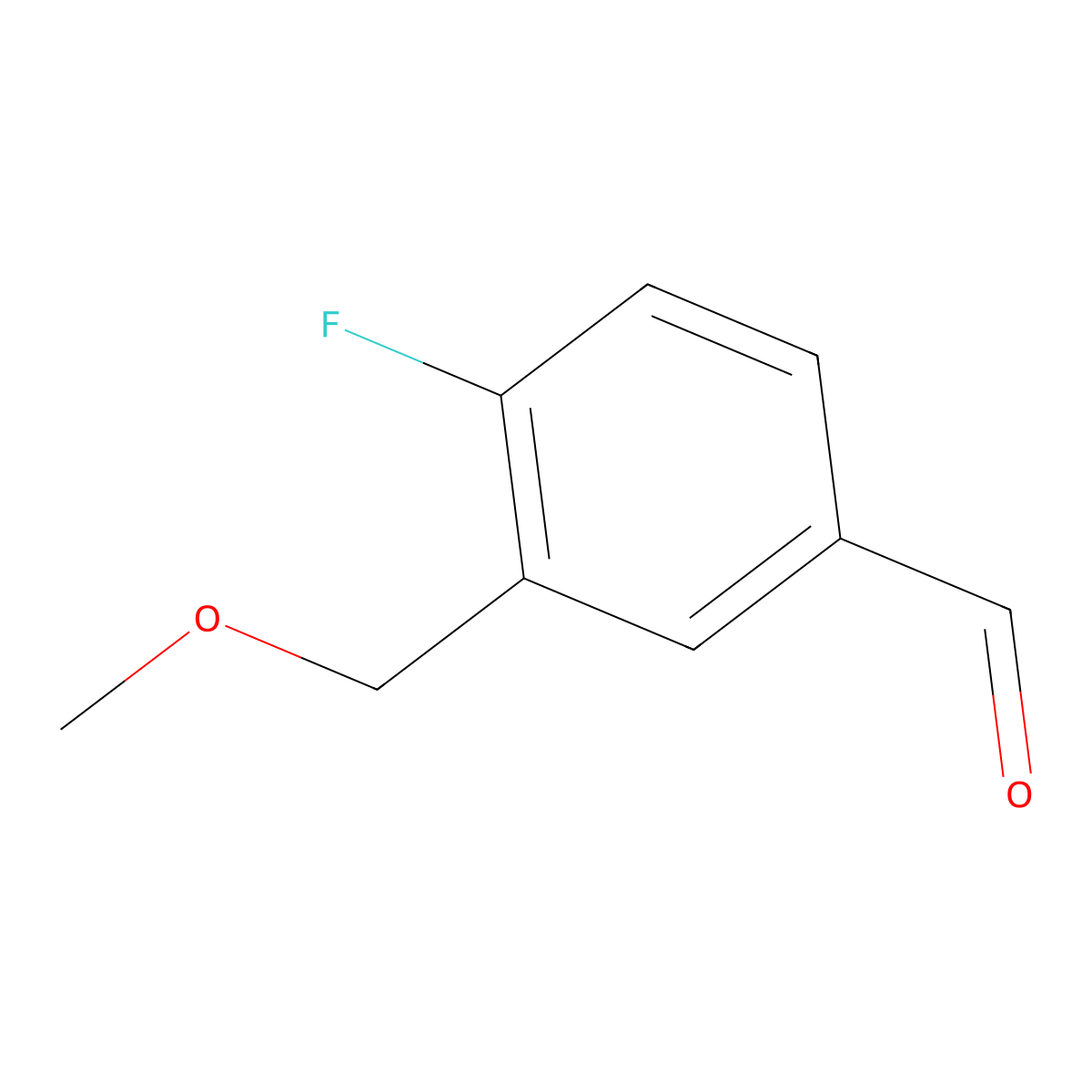 4-Fluoro-3-(methoxymethyl)benzaldehyde molecular structure, CAS 1891258-04-0