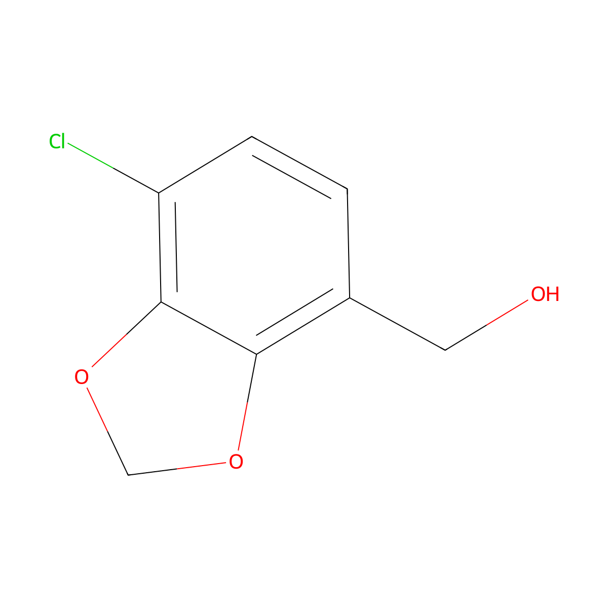 7-Chloro-1,3-benzodioxole-4-methanol molecular structure, CAS 1891258-46-0