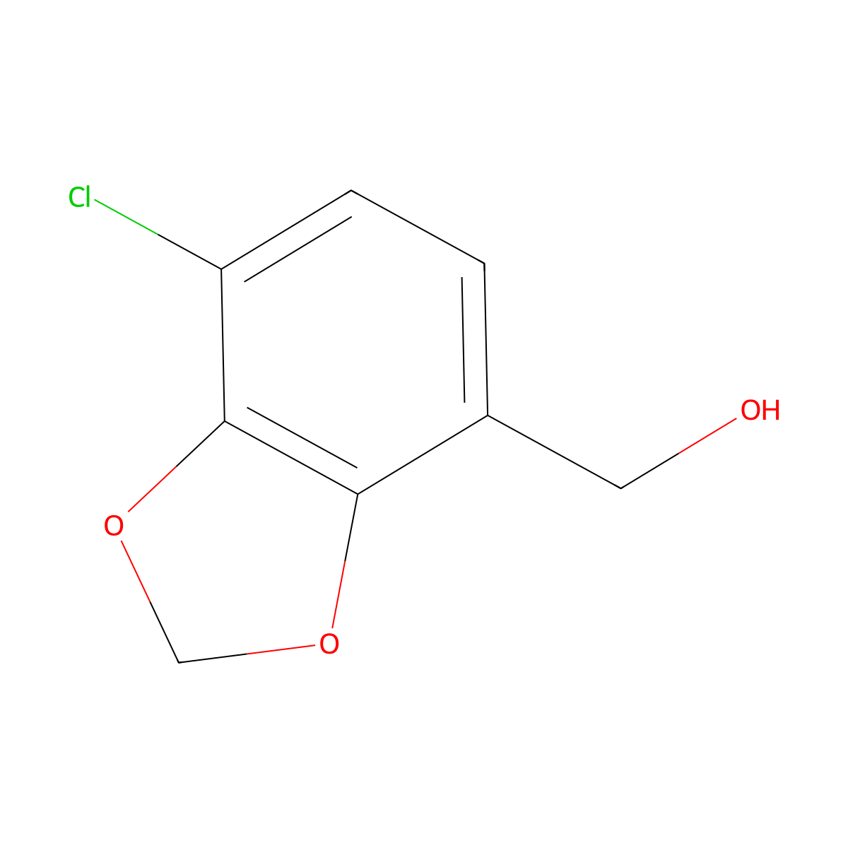 7-Chloro-1,3-benzodioxole-4-methanol molecular structure, CAS 1891258-46-0