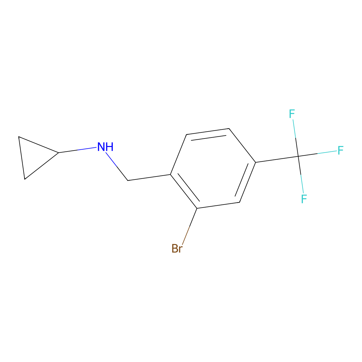 (2-Bromo-4-trifluoromethyl-benzyl)-cyclopropyl-amine molecular structure, CAS 1891263-91-4