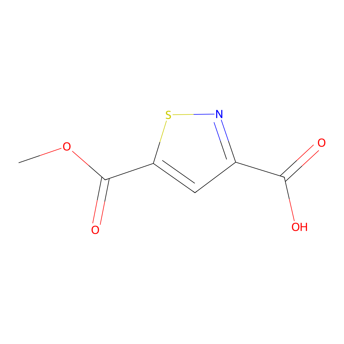 5-(Methoxycarbonyl)-1,2-thiazole-3-carboxylic acid molecular structure, CAS 1891274-16-0