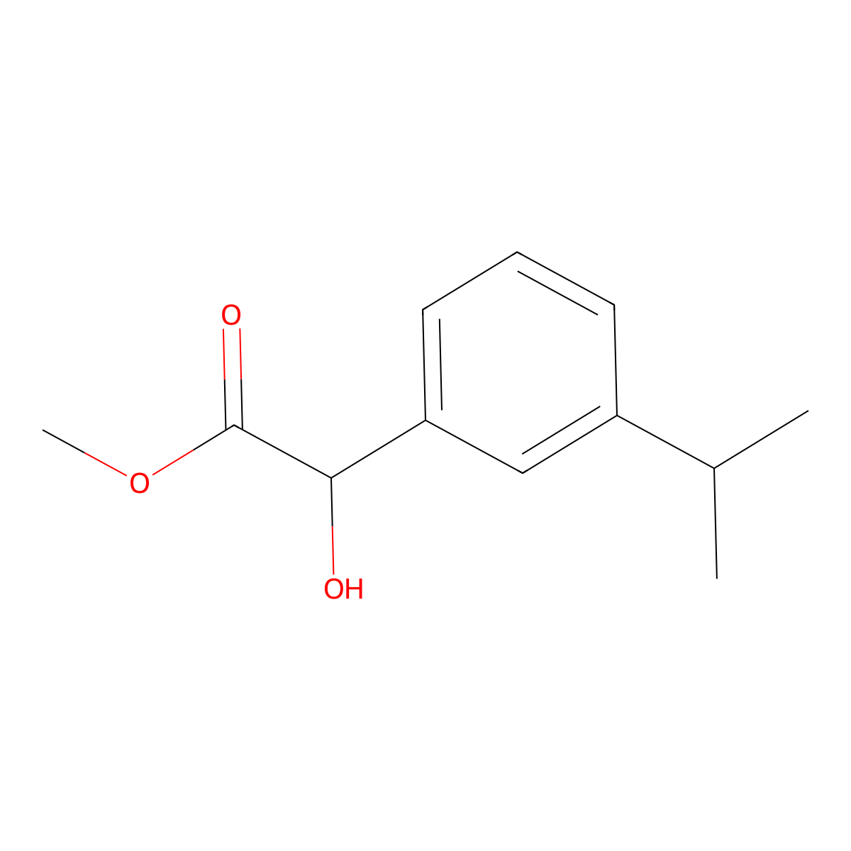 Methyl 2-hydroxy-2-[3-(propan-2-yl)phenyl]acetate molecular structure, CAS 1891275-71-0