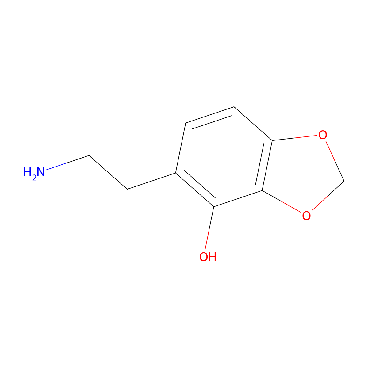 5-(2-Aminoethyl)-1,3-dioxaindan-4-ol molecular structure, CAS 1891285-03-2