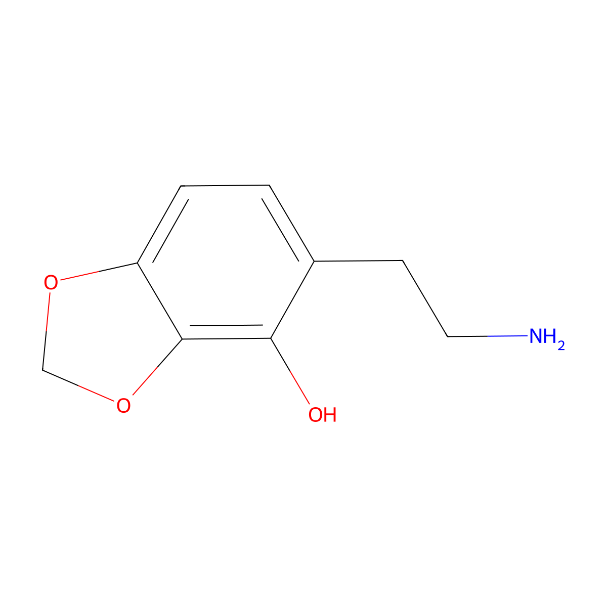 5-(2-Aminoethyl)-1,3-dioxaindan-4-ol molecular structure, CAS 1891285-03-2