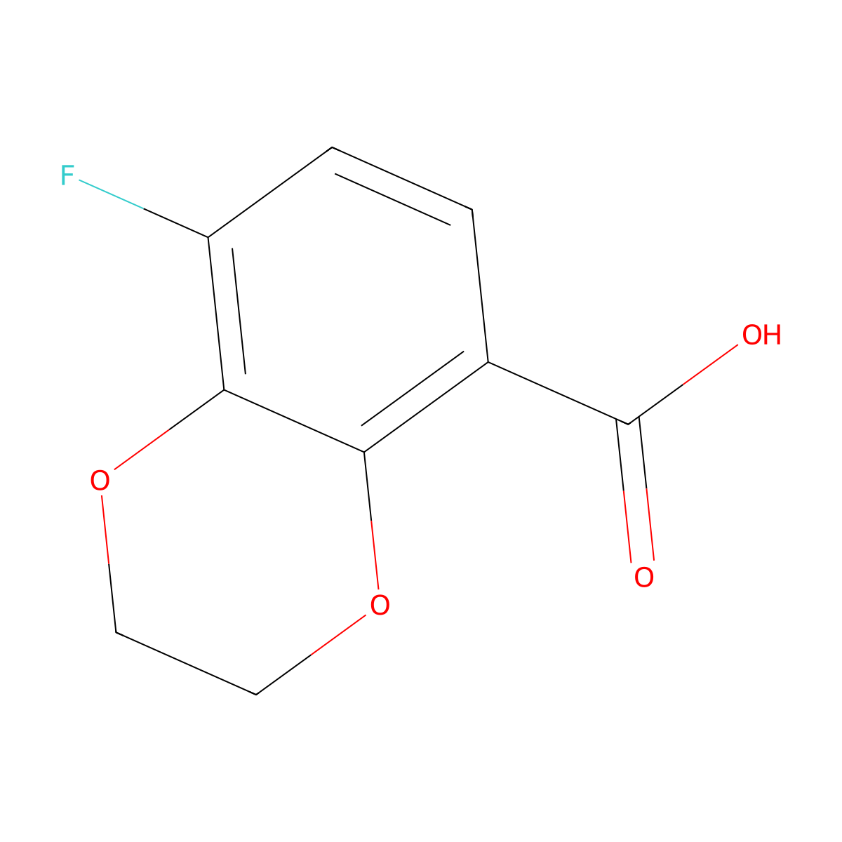 8-Fluoro-2,3-dihydrobenzo[b][1,4]dioxine-5-carboxylic Acid molecular structure, CAS 1891285-89-4