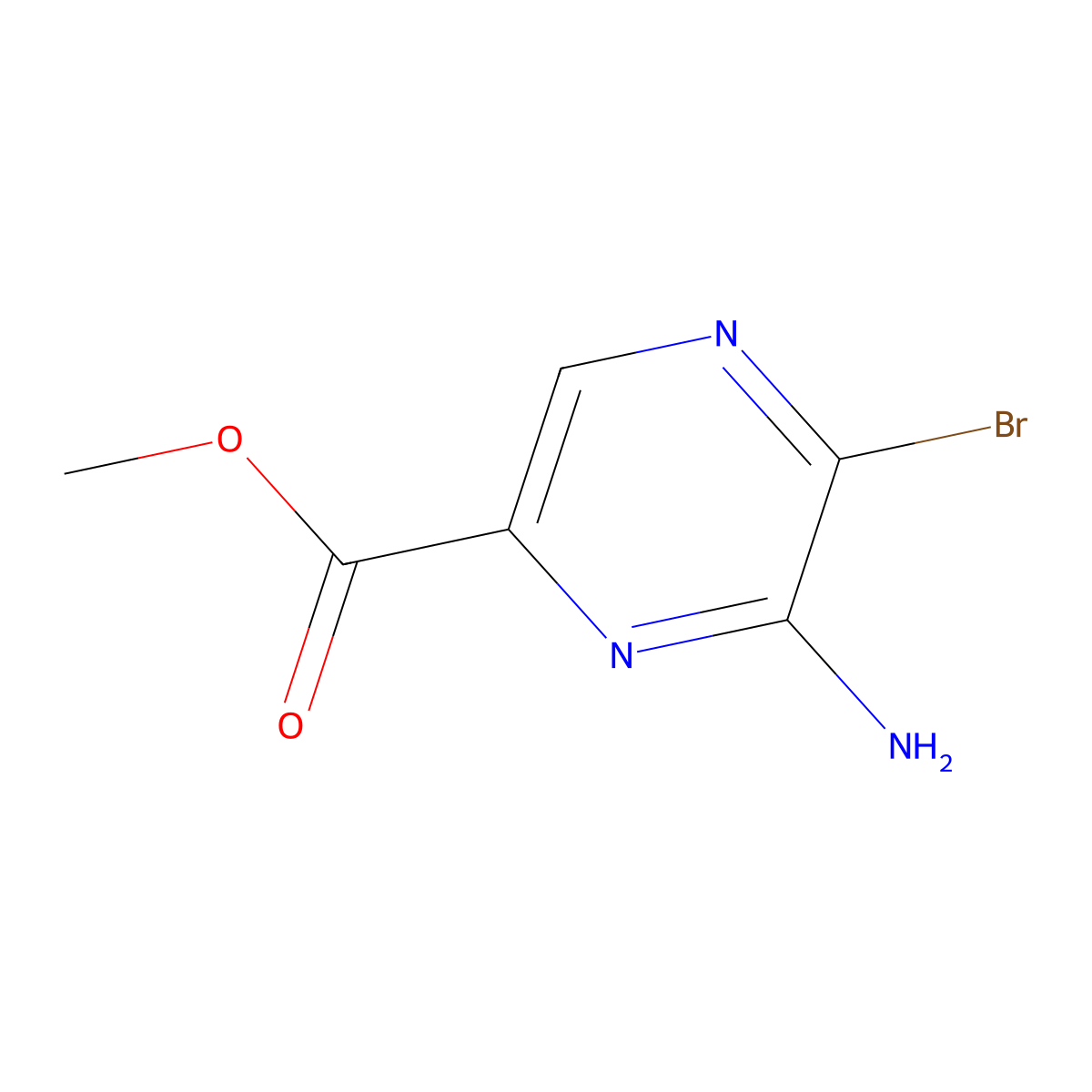 Methyl 6-amino-5-bromopyrazine-2-carboxylate molecular structure, CAS 1891295-27-4