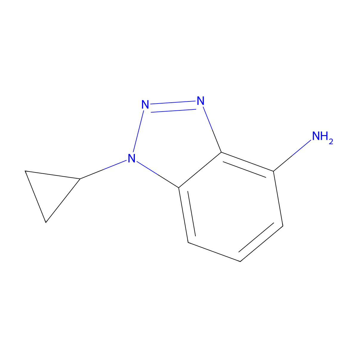 1-cyclopropyl-1H-1,2,3-benzotriazol-4-amine molecular structure, CAS 1891298-79-5