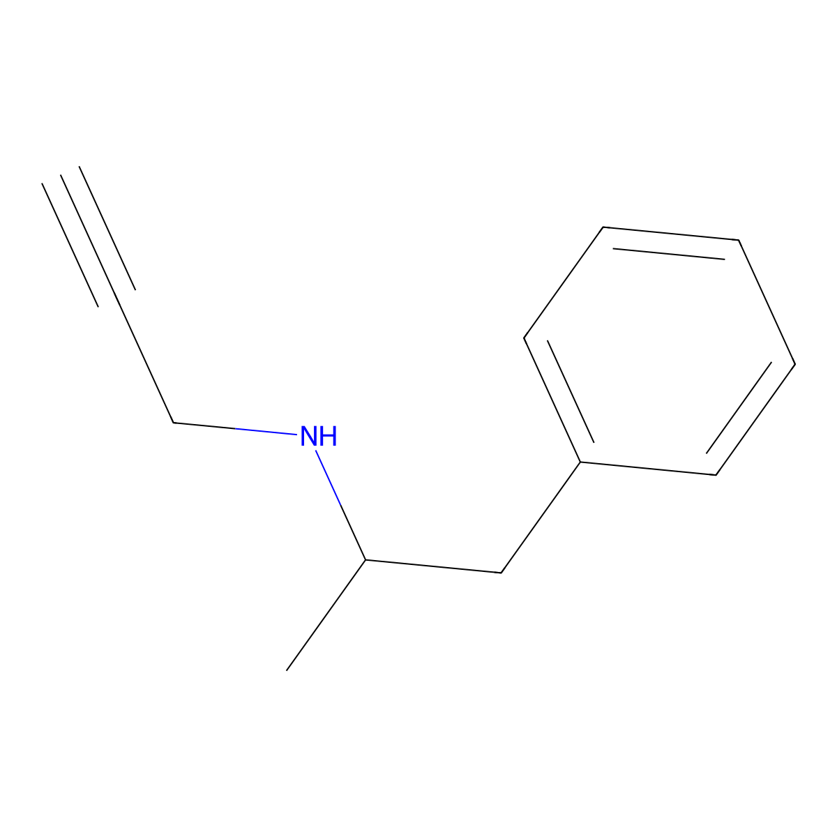 (1-Phenylpropan-2-yl)(prop-2-yn-1-yl)amine molecular structure, CAS 18913-84-3
