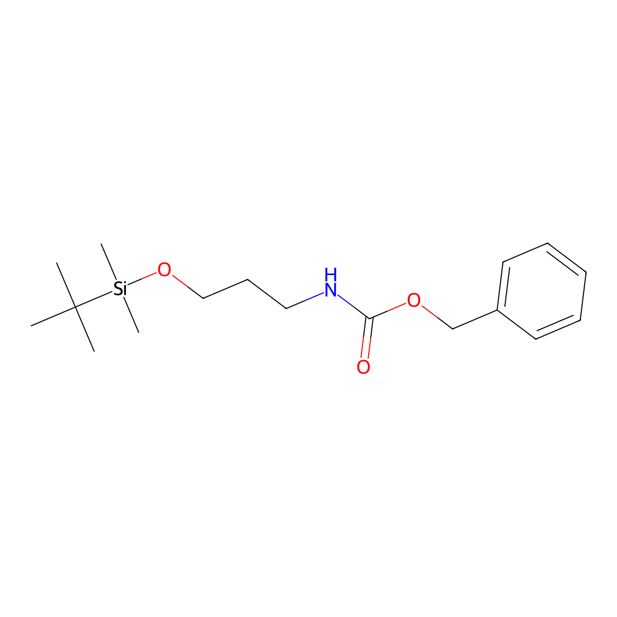 Benzyl 3-(tert-butyldimethylsilyloxy) propylcarbamate molecular structure, CAS 189130-78-7