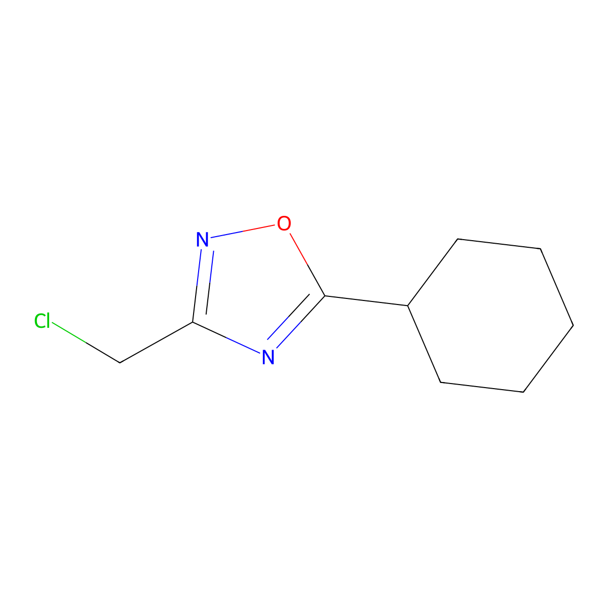 3-(Chloromethyl)-5-cyclohexyl-1,2,4-oxadiazole molecular structure, CAS 189130-88-9