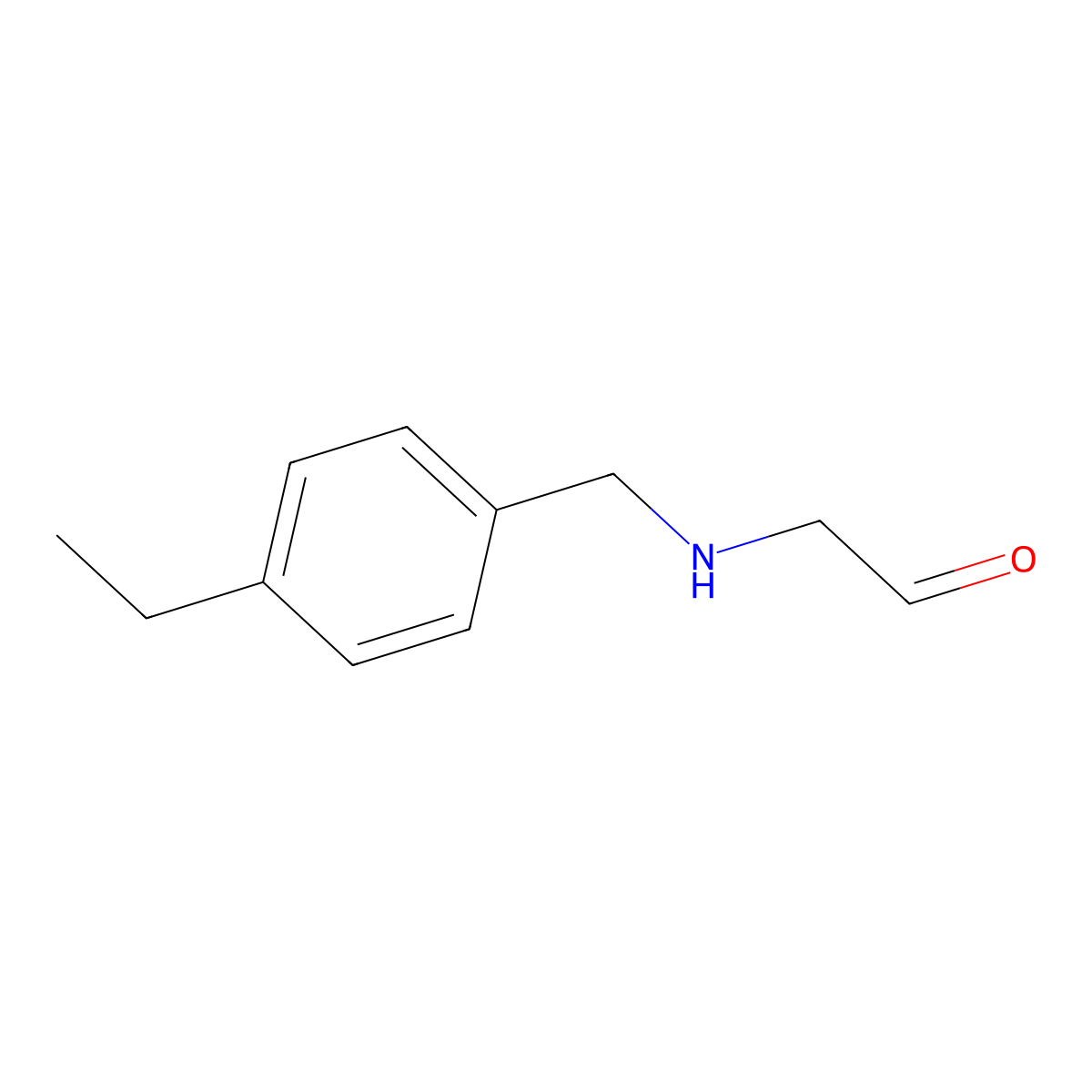 2-{[(4-Ethylphenyl)methyl]amino}acetaldehyde molecular structure, CAS 1891304-80-5