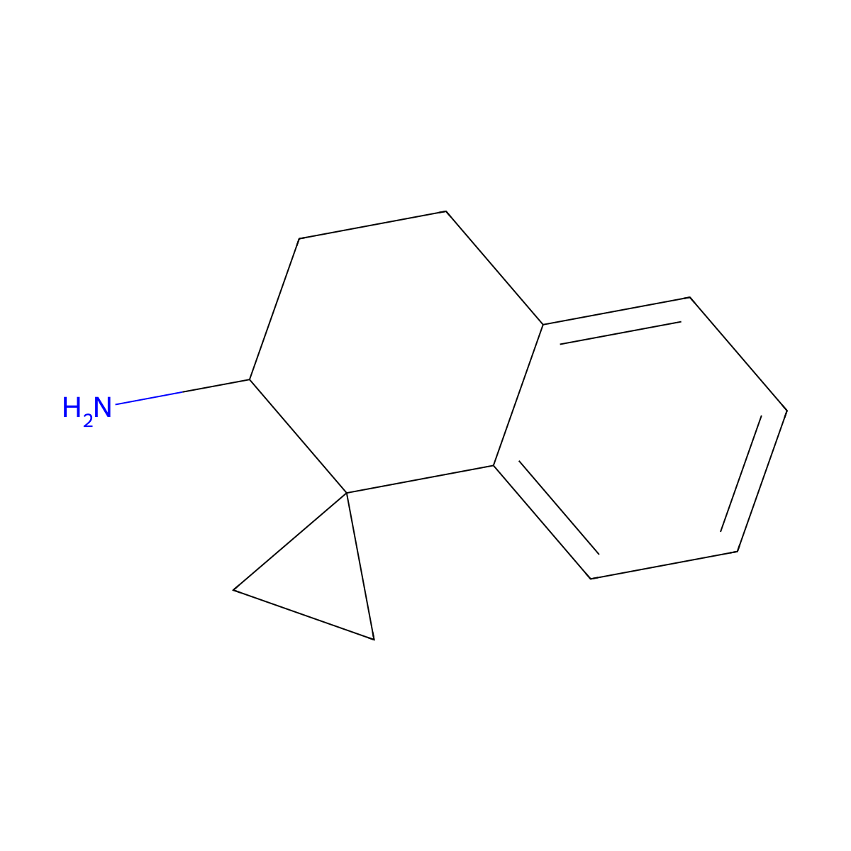 3',4'-dihydro-2'H-spiro[cyclopropane-1,1'-naphthalen]-2'-amine molecular structure, CAS 1891305-41-1
