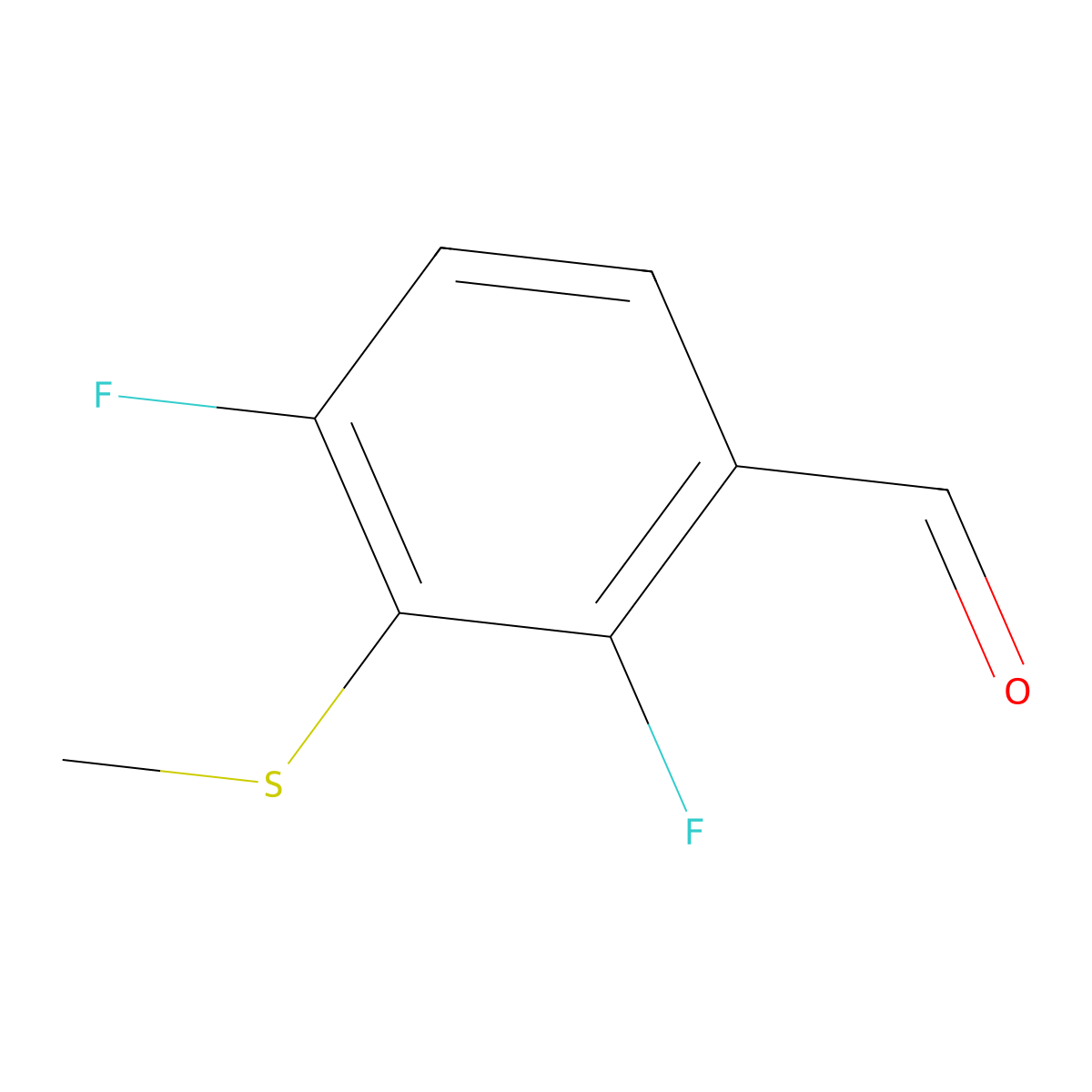 2,4-Difluoro-3-(methylthio)benzaldehyde molecular structure, CAS 1891309-76-4