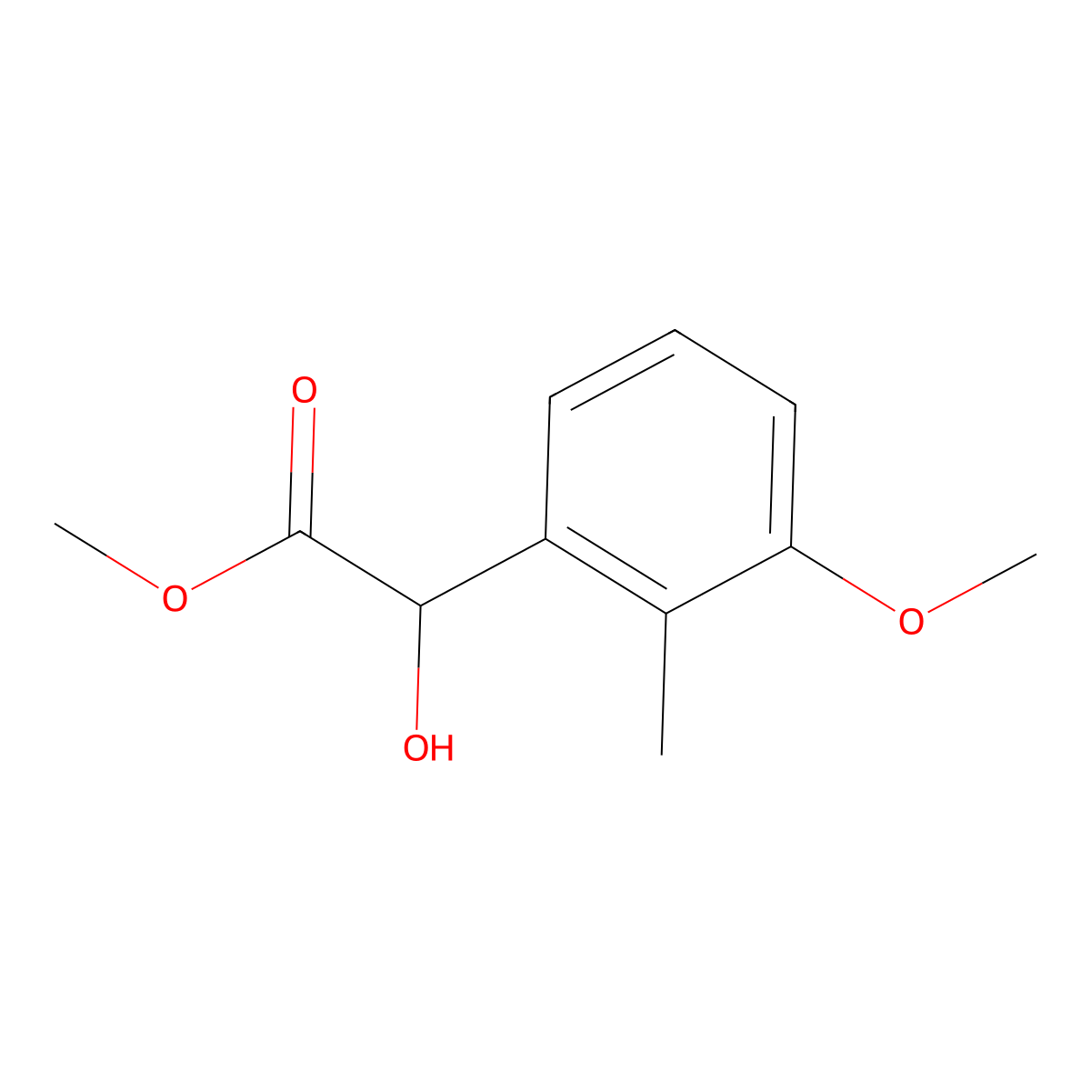 Methyl 2-hydroxy-2-(3-methoxy-2-methylphenyl)acetate molecular structure, CAS 1891315-07-3