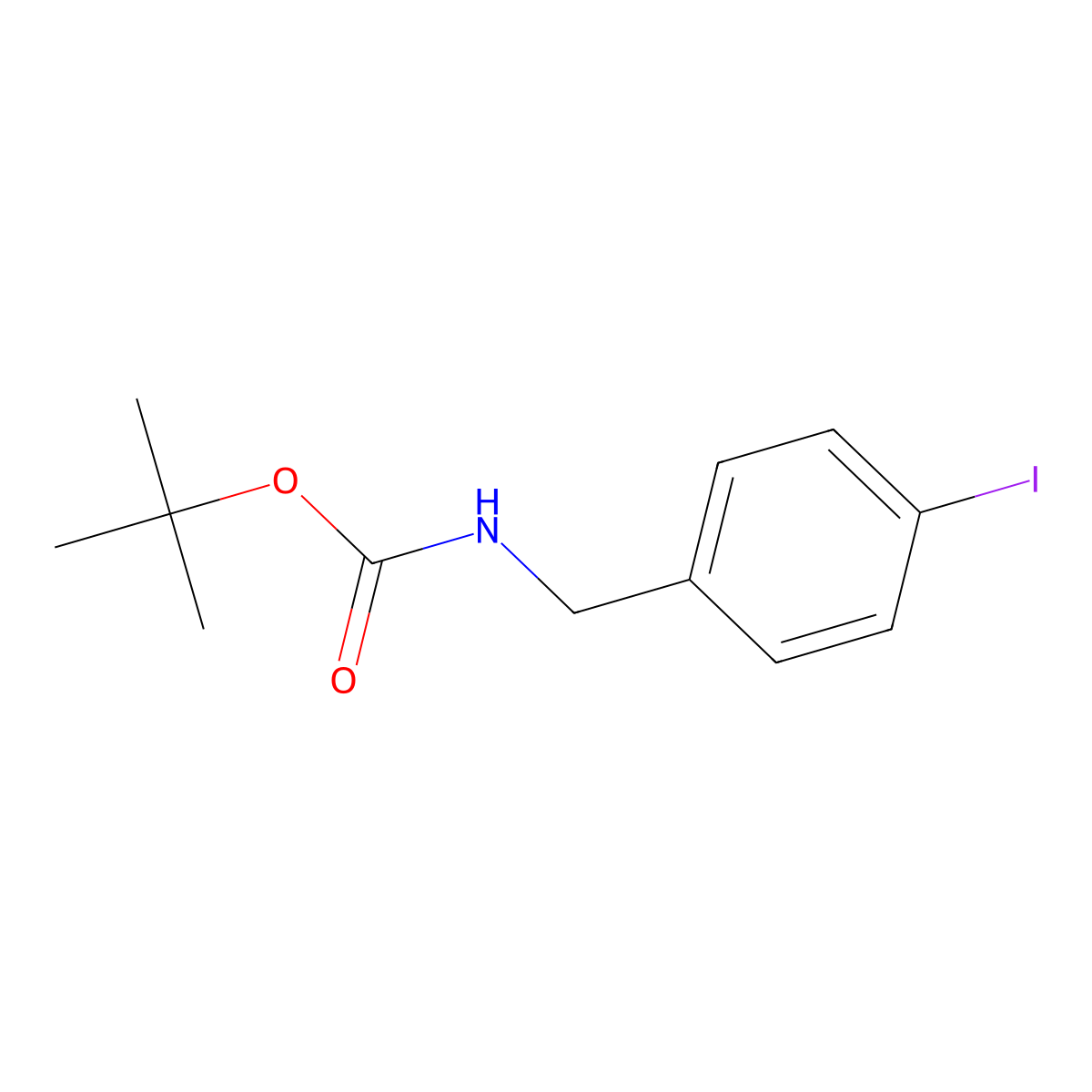 Tert-Butyl 4-Iodobenzylcarbamate molecular structure, CAS 189132-01-2