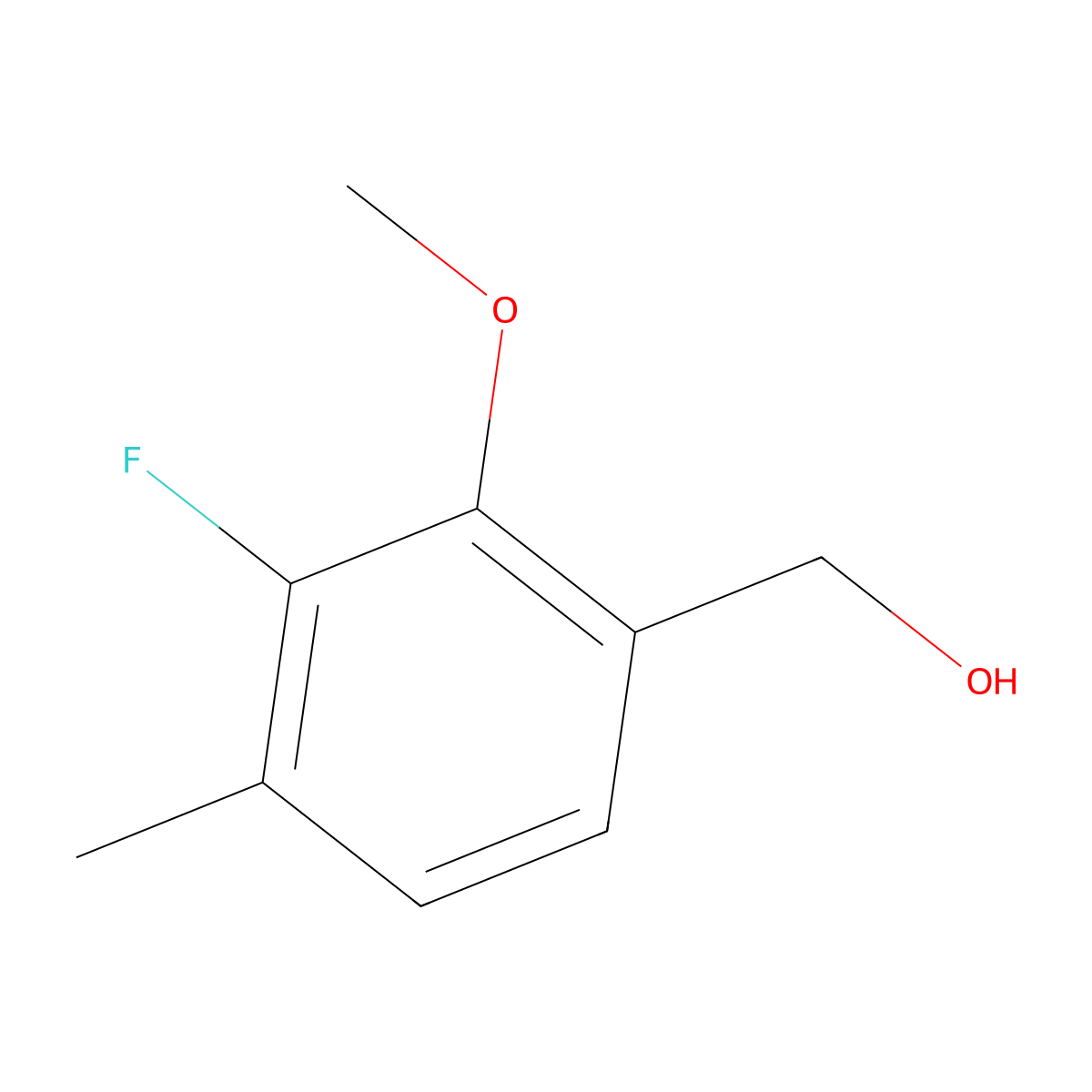 (3-Fluoro-2-methoxy-4-methylphenyl)methanol molecular structure, CAS 1891320-70-9