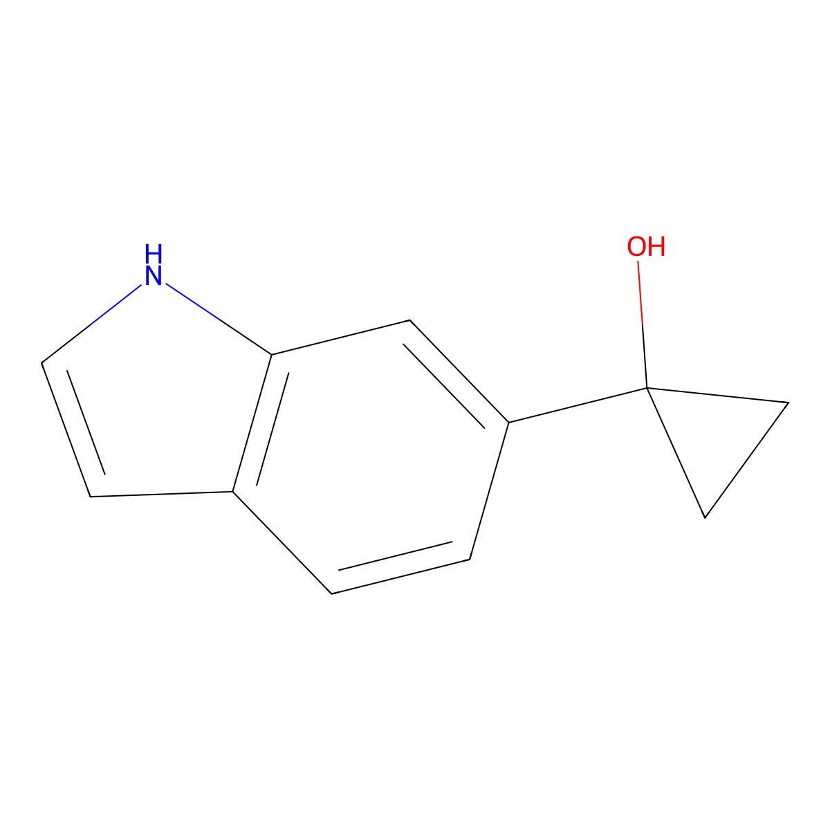 1-(1H-Indol-6-yl)cyclopropanol molecular structure, CAS 1891321-97-3
