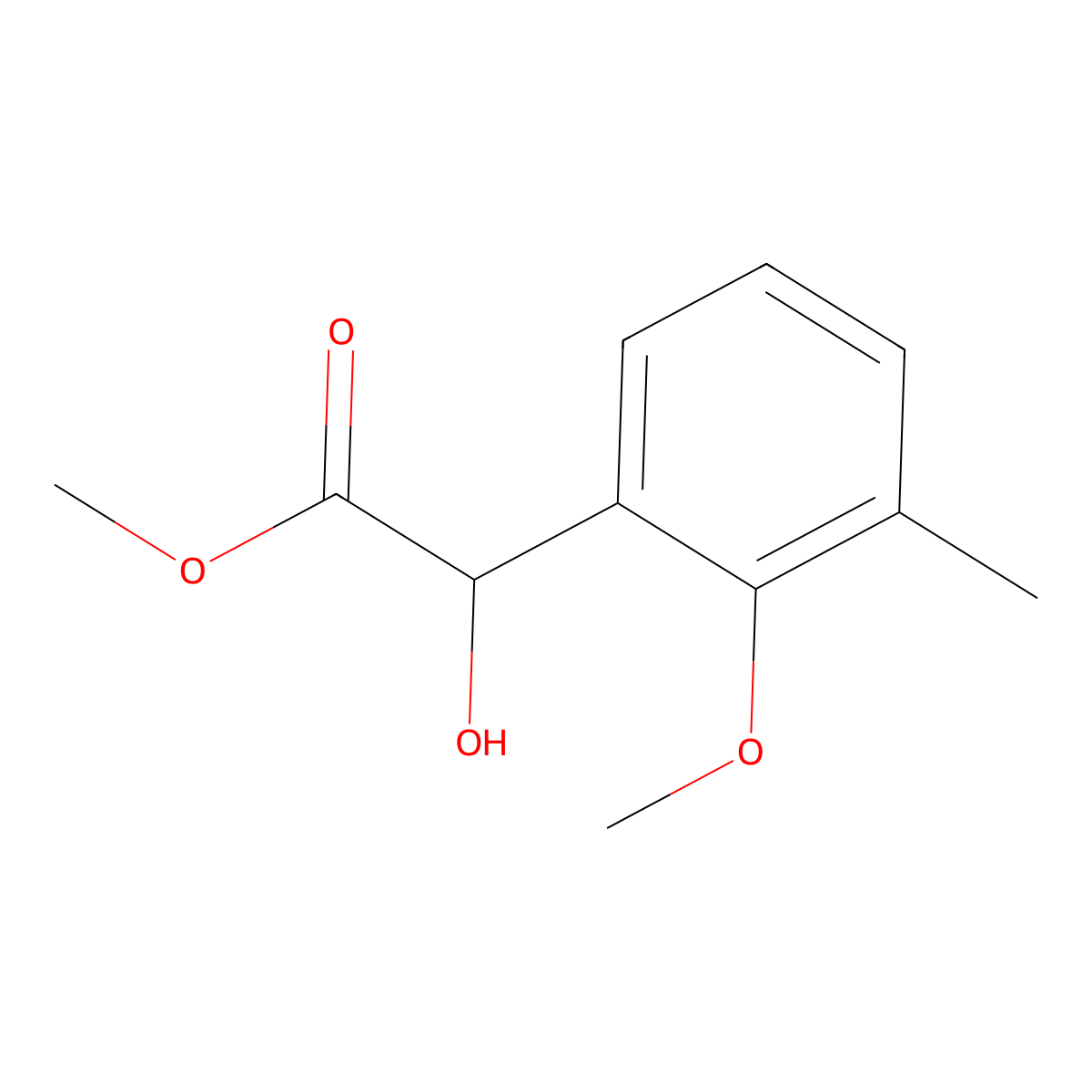 Methyl 2-hydroxy-2-(2-methoxy-3-methylphenyl)acetate molecular structure, CAS 1891327-17-5