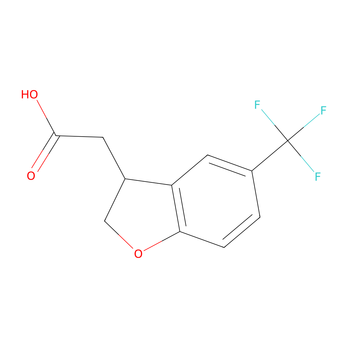 5-(Trifluoromethyl)-2,3-dihydrobenzofuran-3-acetic Acid molecular structure, CAS 1891329-89-7