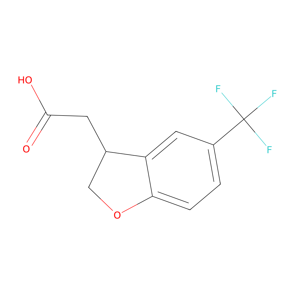 5-(Trifluoromethyl)-2,3-dihydrobenzofuran-3-acetic Acid molecular structure, CAS 1891329-89-7