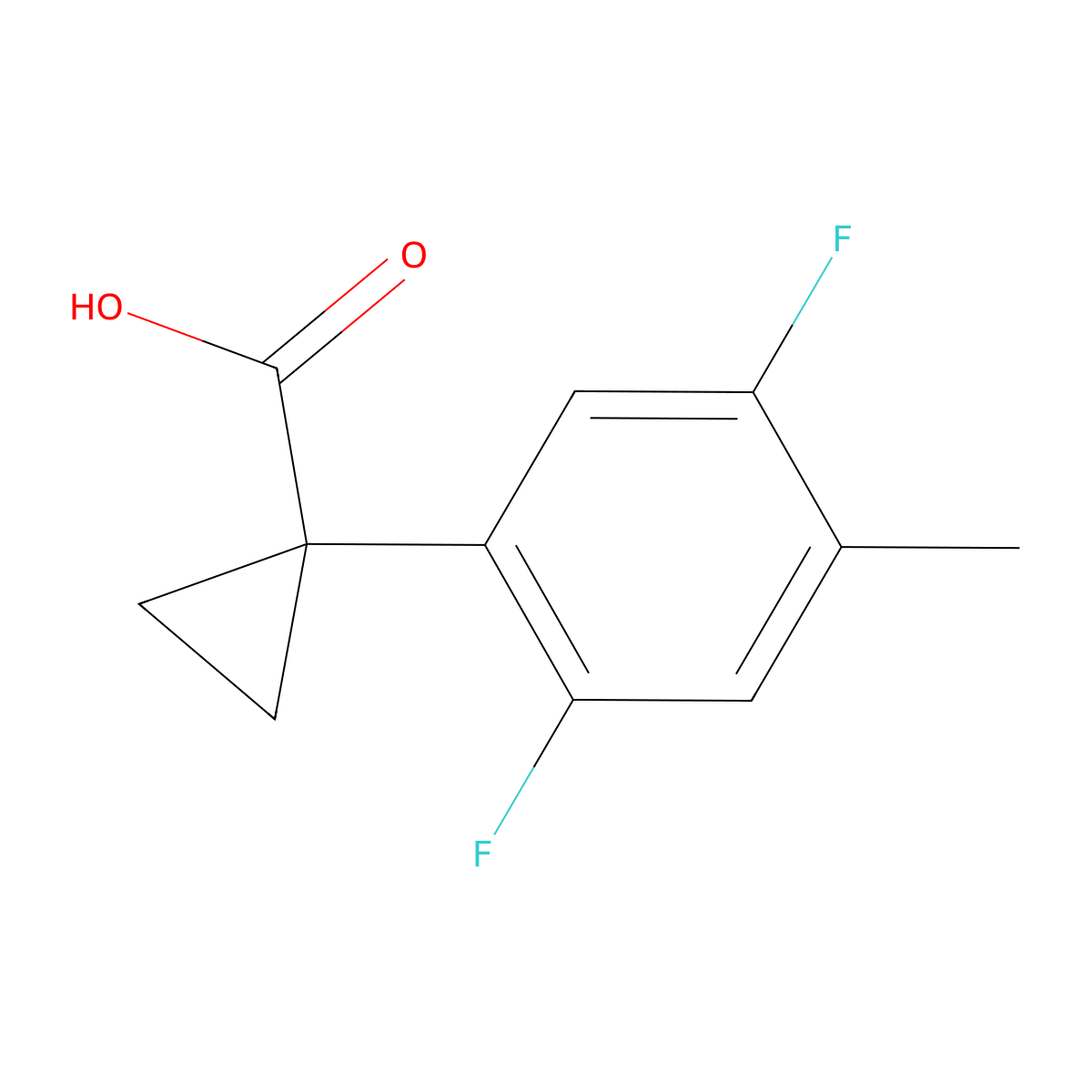 1-(2,5-Difluoro-4-methylphenyl)cyclopropane-1-carboxylic acid molecular structure, CAS 1891334-13-6
