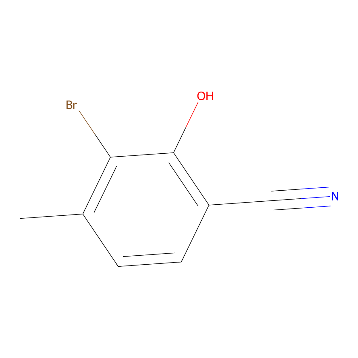 3-Bromo-2-hydroxy-4-methylbenzonitrile molecular structure, CAS 1891336-78-9