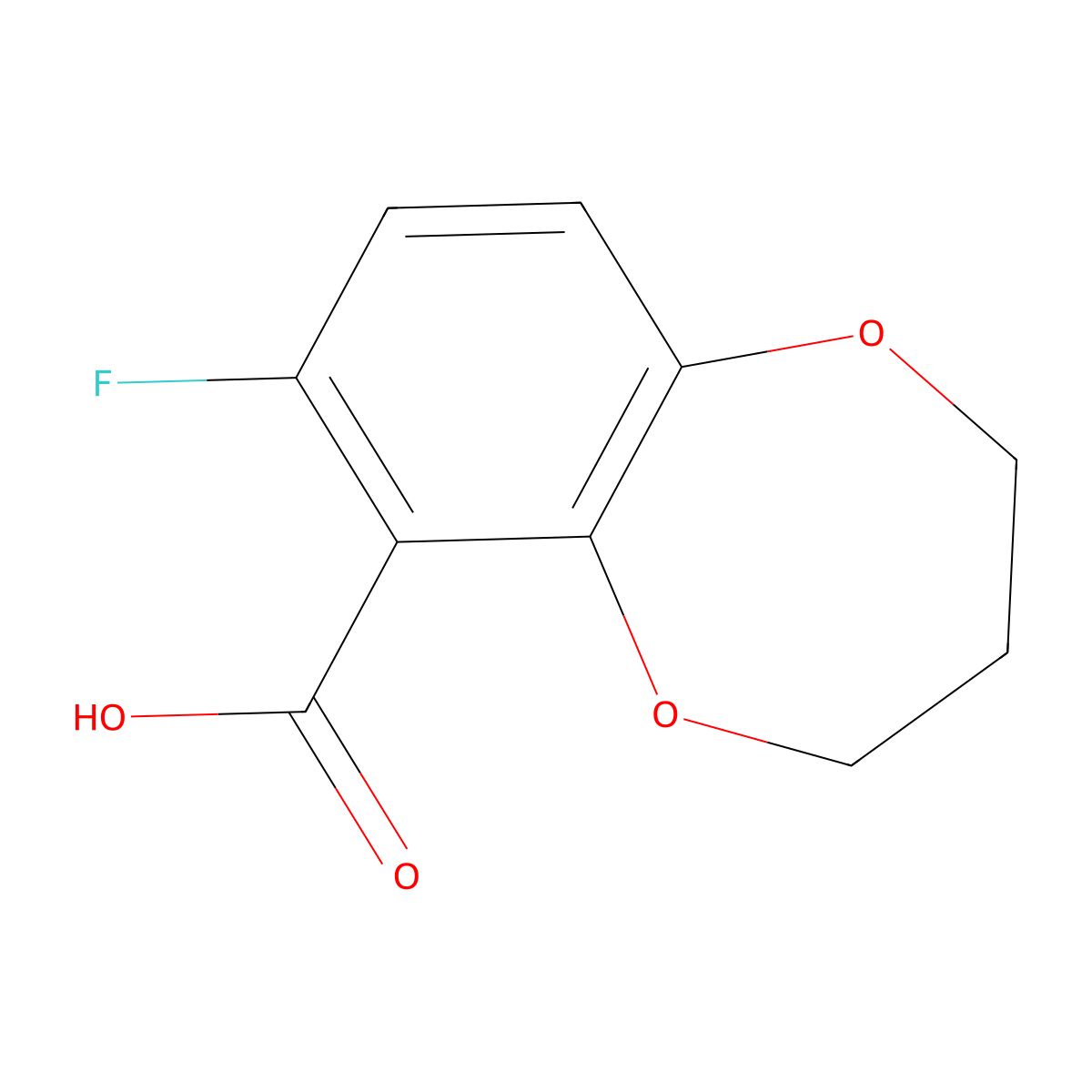 7-Fluoro-3,4-dihydro-2H-1,5-benzodioxepine-6-carboxylic acid molecular structure, CAS 1891338-64-9