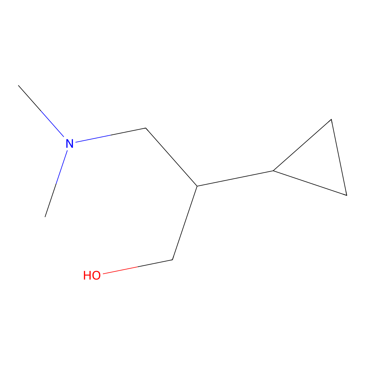 2-Cyclopropyl-3-(dimethylamino)-1-propanol molecular structure, CAS 1891340-06-9