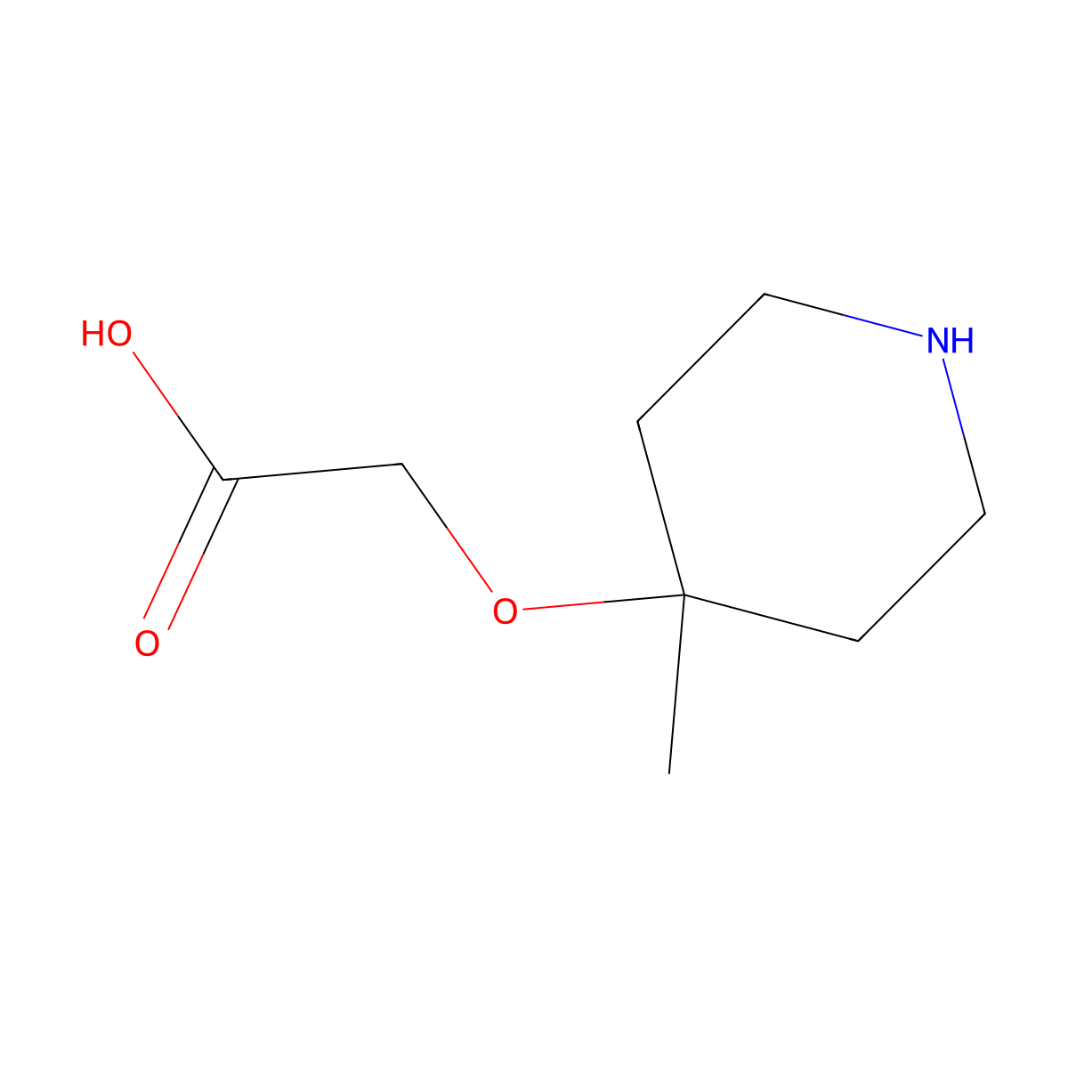 2-[(4-Methylpiperidin-4-yl)oxy]acetic acid molecular structure, CAS 1891347-08-2