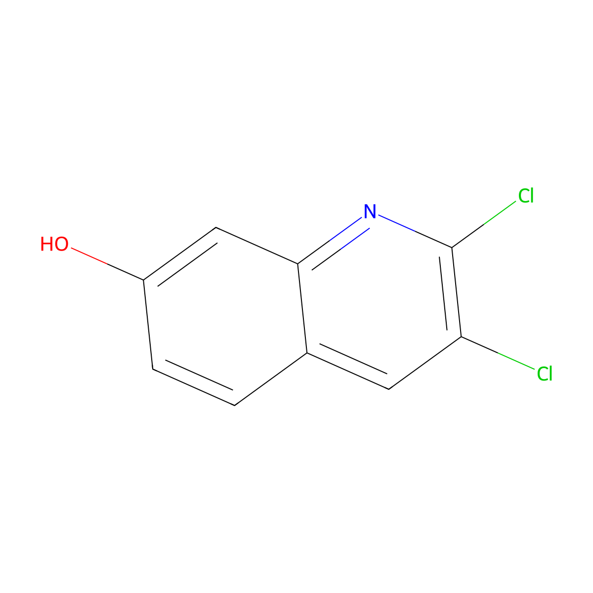 2,3-dichloro-7-Quinolinol molecular structure, CAS 1891350-40-5