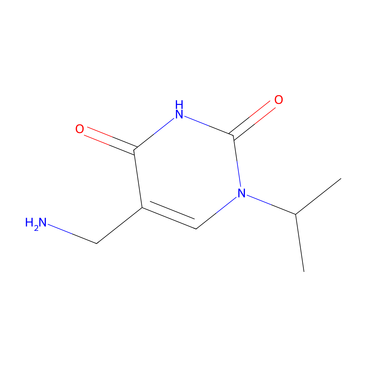 5-(Aminomethyl)-1-(propan-2-yl)-1,2,3,4-tetrahydropyrimidine-2,4-dione molecular structure, CAS 1891359-84-4