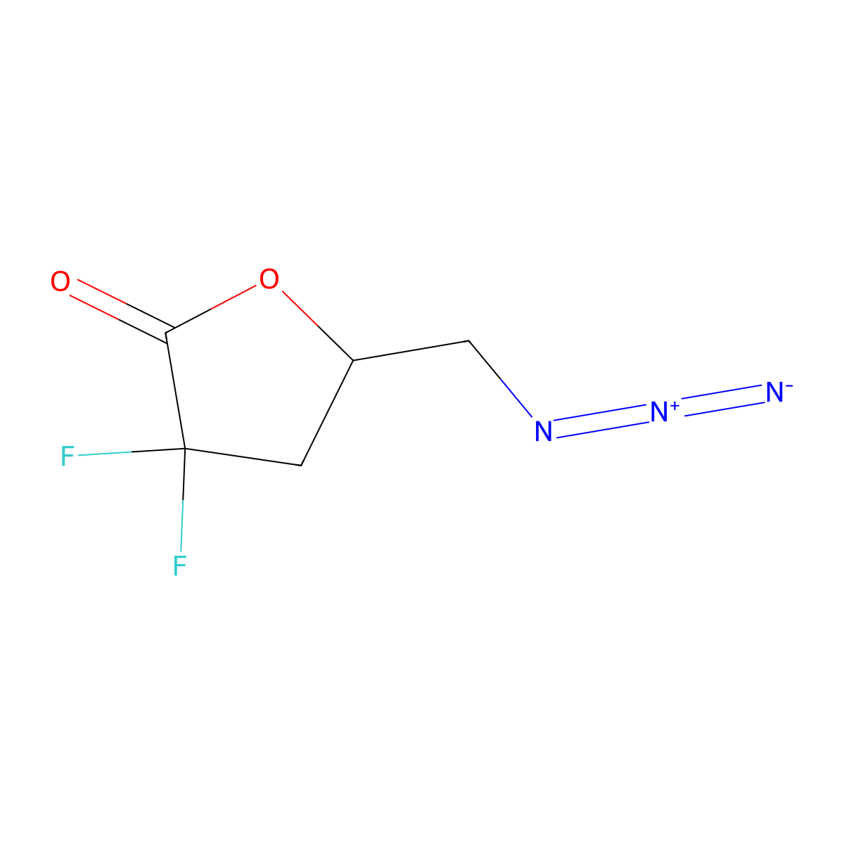 5-(Azidomethyl)-3,3-difluorooxolan-2-one molecular structure, CAS 189136-13-8