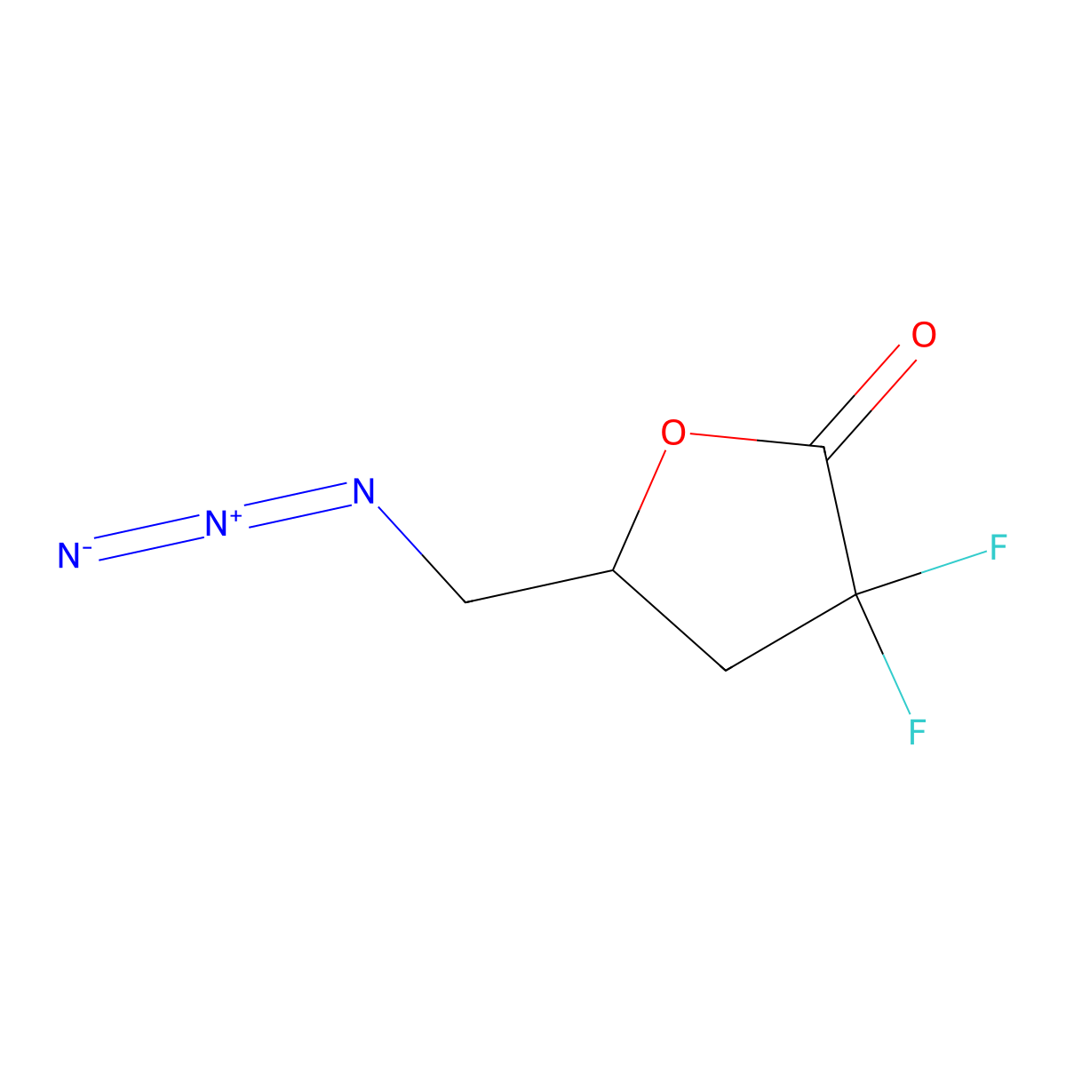 5-(Azidomethyl)-3,3-difluorooxolan-2-one molecular structure, CAS 189136-13-8