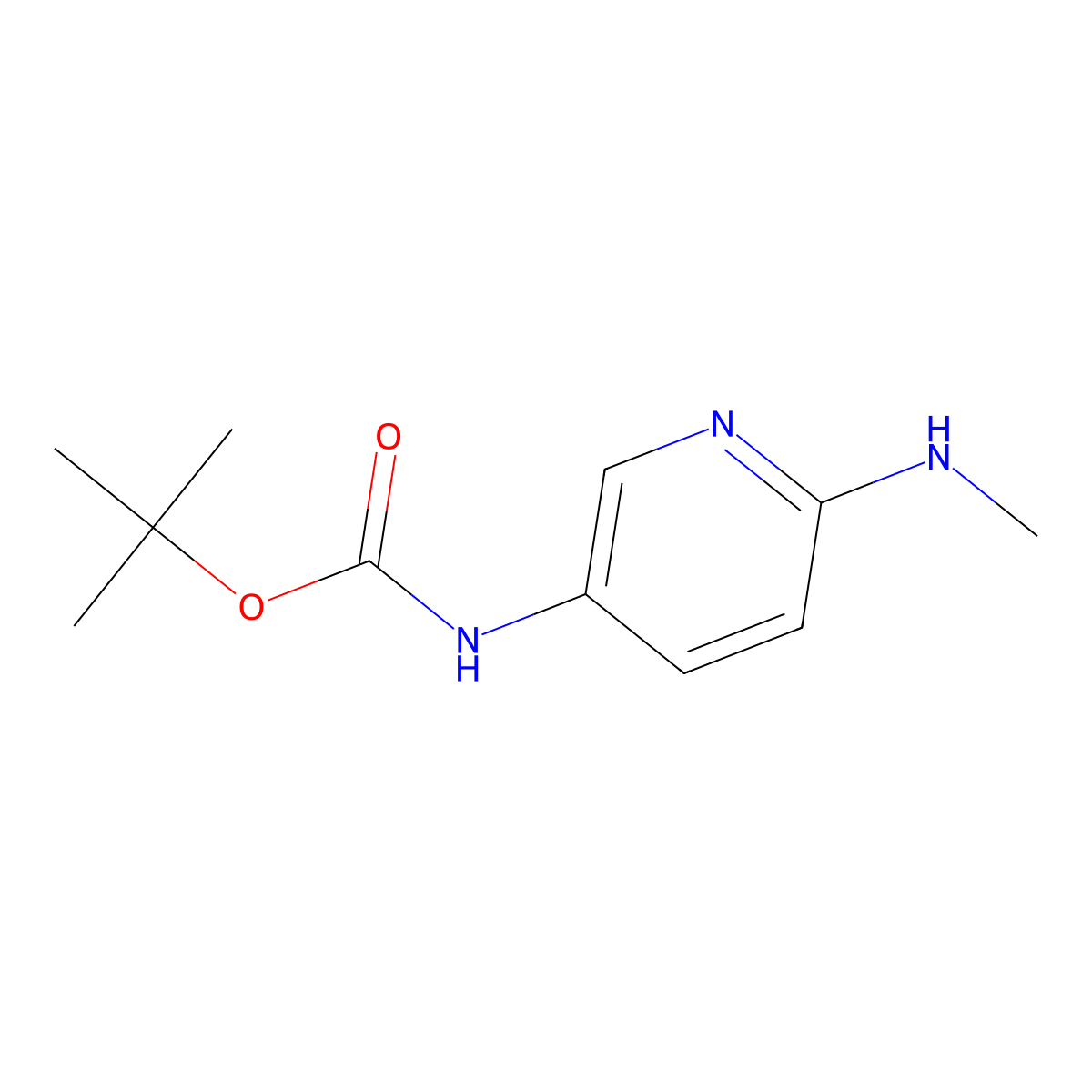 Tert-butyl (6-(methylamino)pyridin-3-yl)carbamate molecular structure, CAS 1891365-48-2