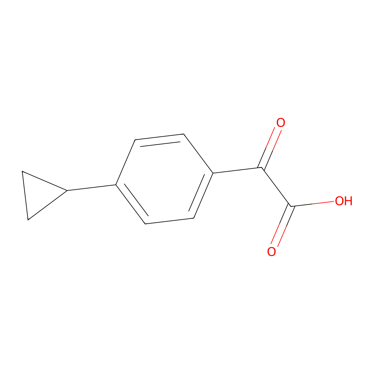 2-(4-Cyclopropylphenyl)-2-oxoacetic acid molecular structure, CAS 1891371-59-7