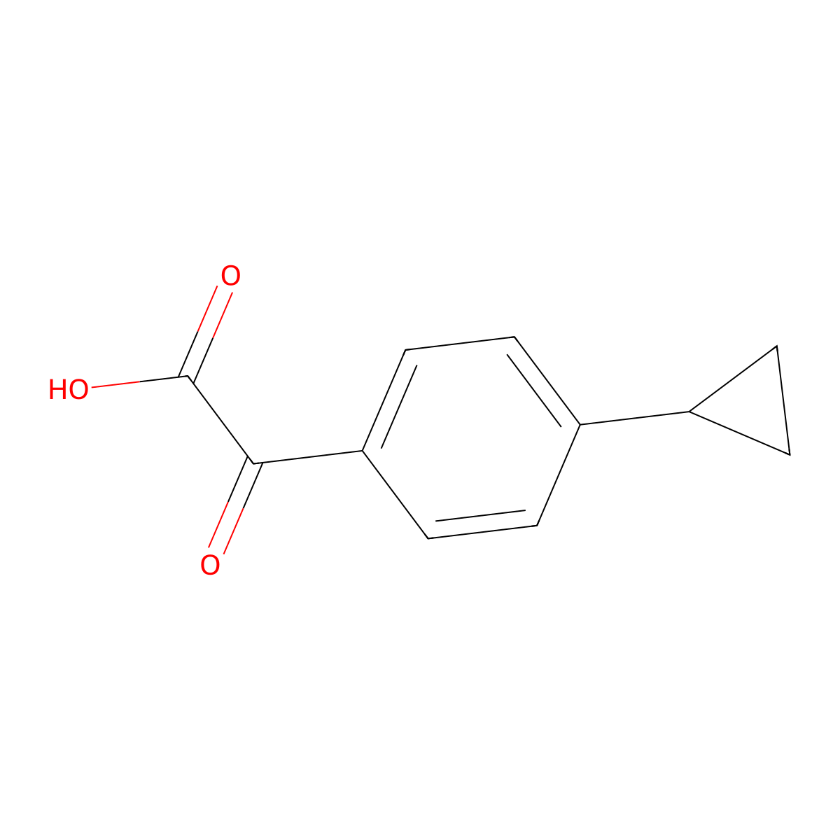 2-(4-Cyclopropylphenyl)-2-oxoacetic acid molecular structure, CAS 1891371-59-7