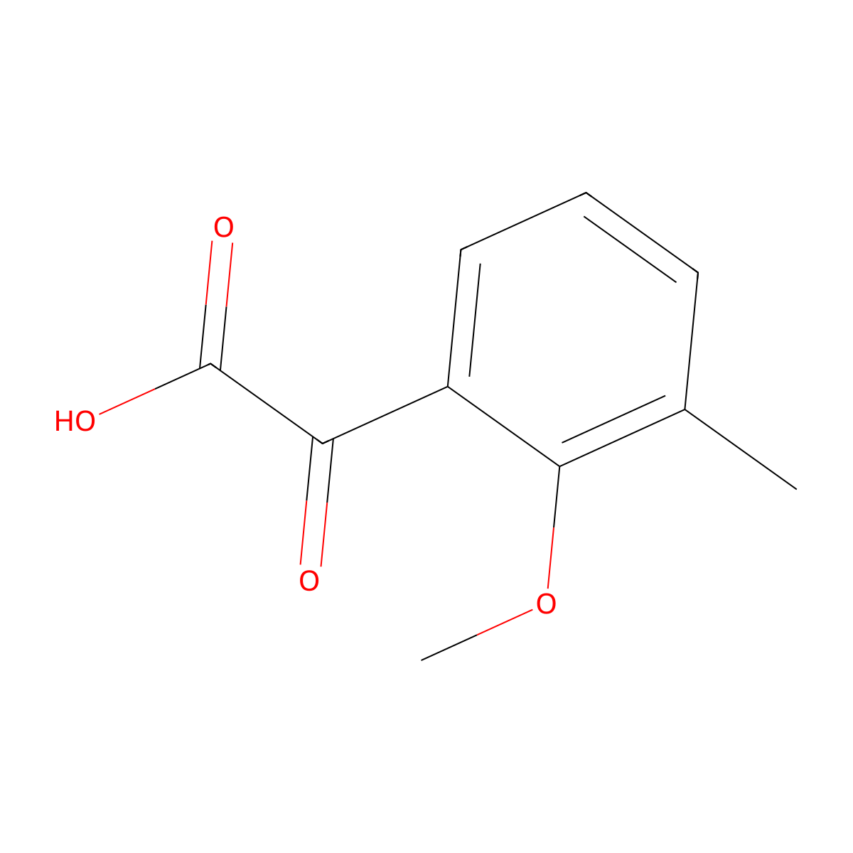 2-(2-Methoxy-3-methylphenyl)-2-oxoacetic acid molecular structure, CAS 1891376-63-8