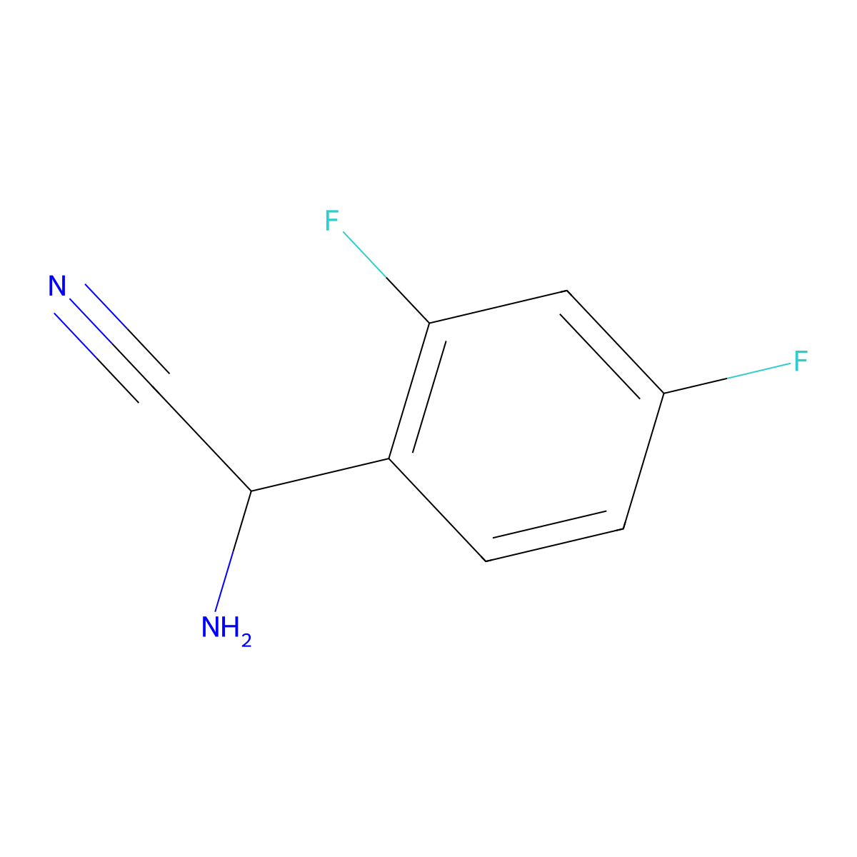 2-Amino-2-(2,4-difluorophenyl)acetonitrile molecular structure, CAS 189138-13-4