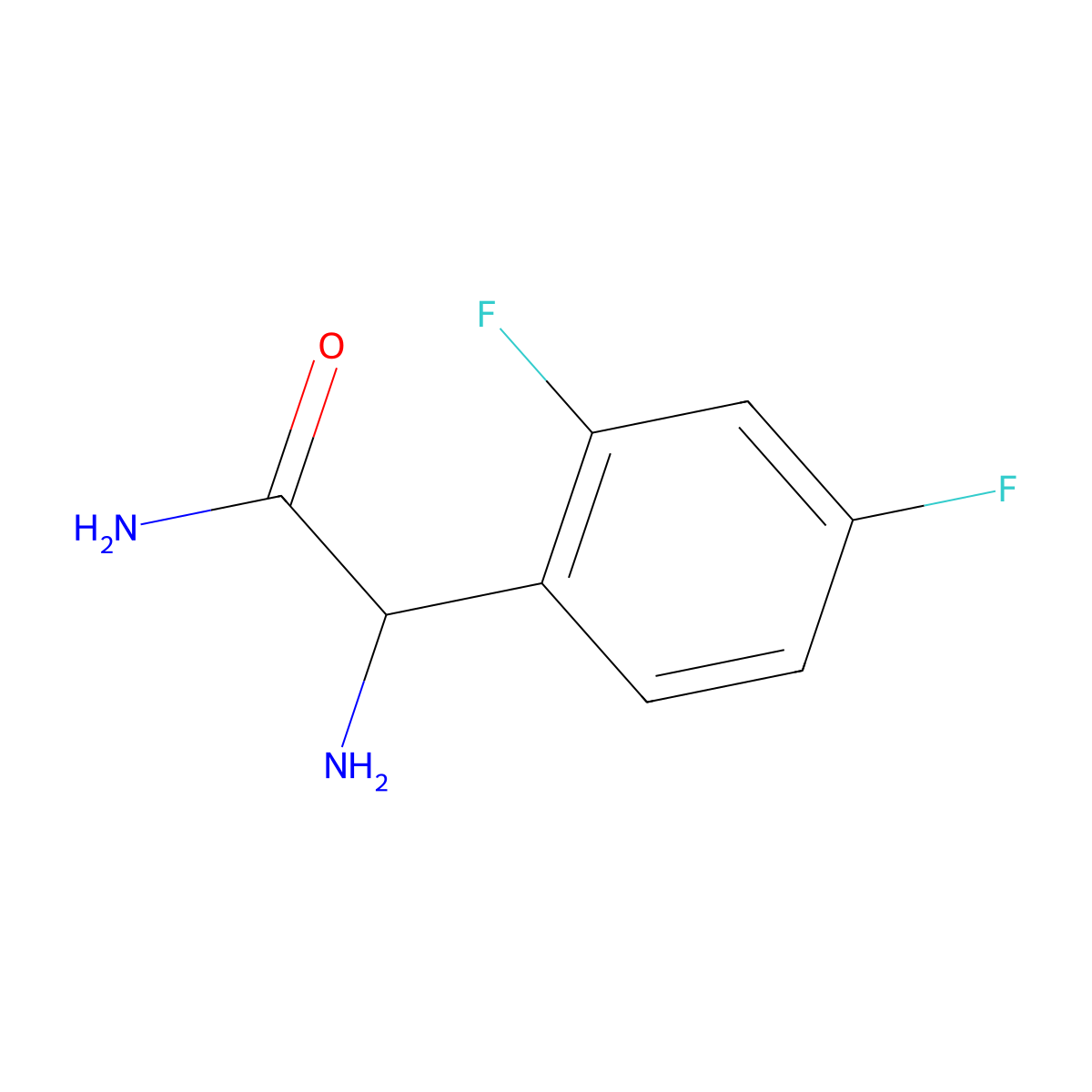 2-Amino-2-(2,4-difluorophenyl)acetamide molecular structure, CAS 189138-15-6