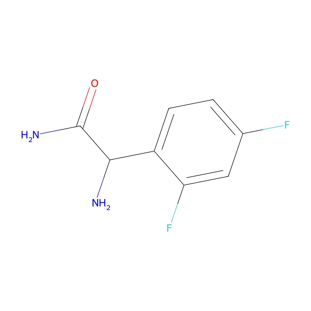 2-Amino-2-(2,4-difluorophenyl)acetamide molecular structure, CAS 189138-15-6