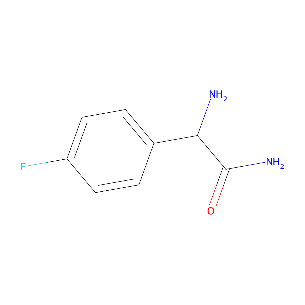 2-Amino-2-(4-fluorophenyl)acetamide molecular structure, CAS 189138-28-1