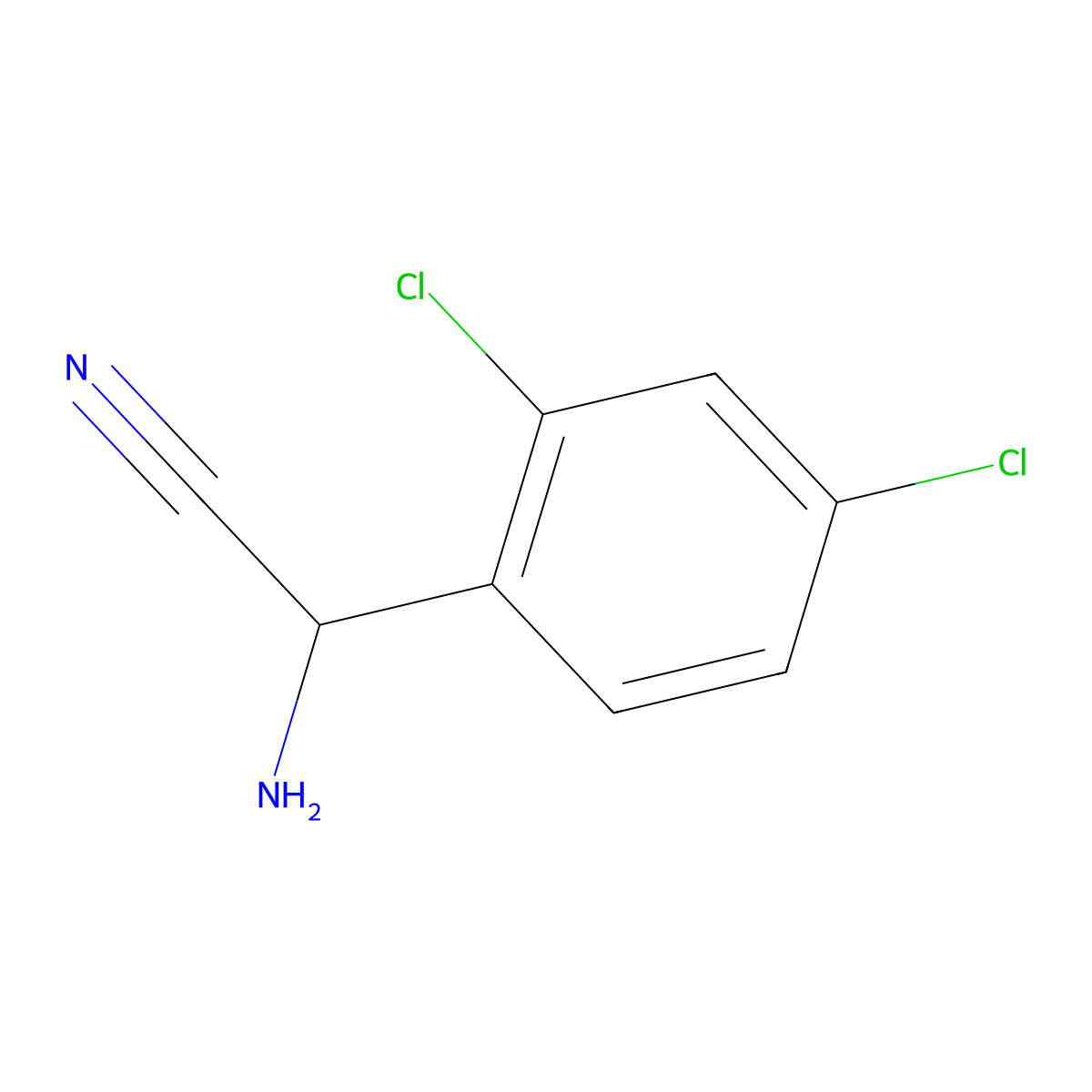 2-Amino-2-(2,4-dichlorophenyl)acetonitrile molecular structure, CAS 189138-36-1