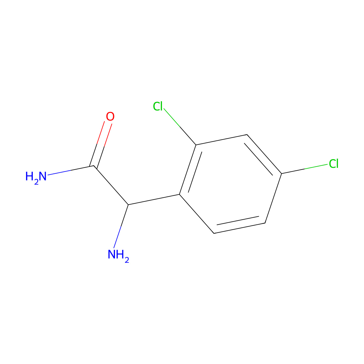 2-Amino-2-(2,4-dichlorophenyl)acetamide molecular structure, CAS 189138-38-3