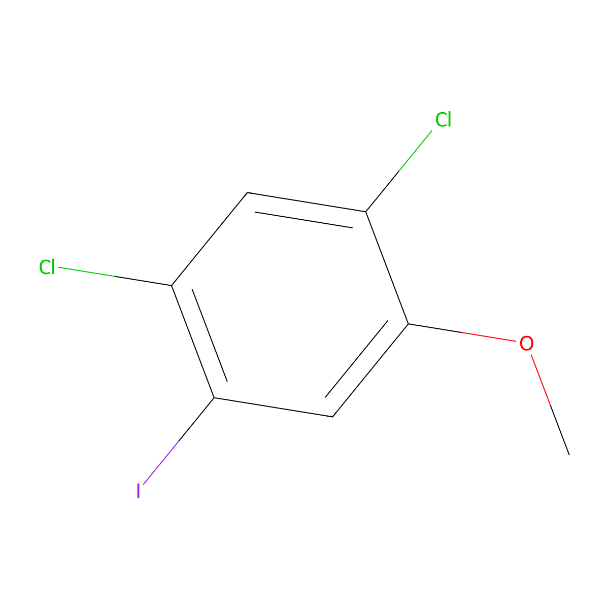 1,5-Dichloro-2-iodo-4-methoxy-benzene molecular structure, CAS 189138-40-7