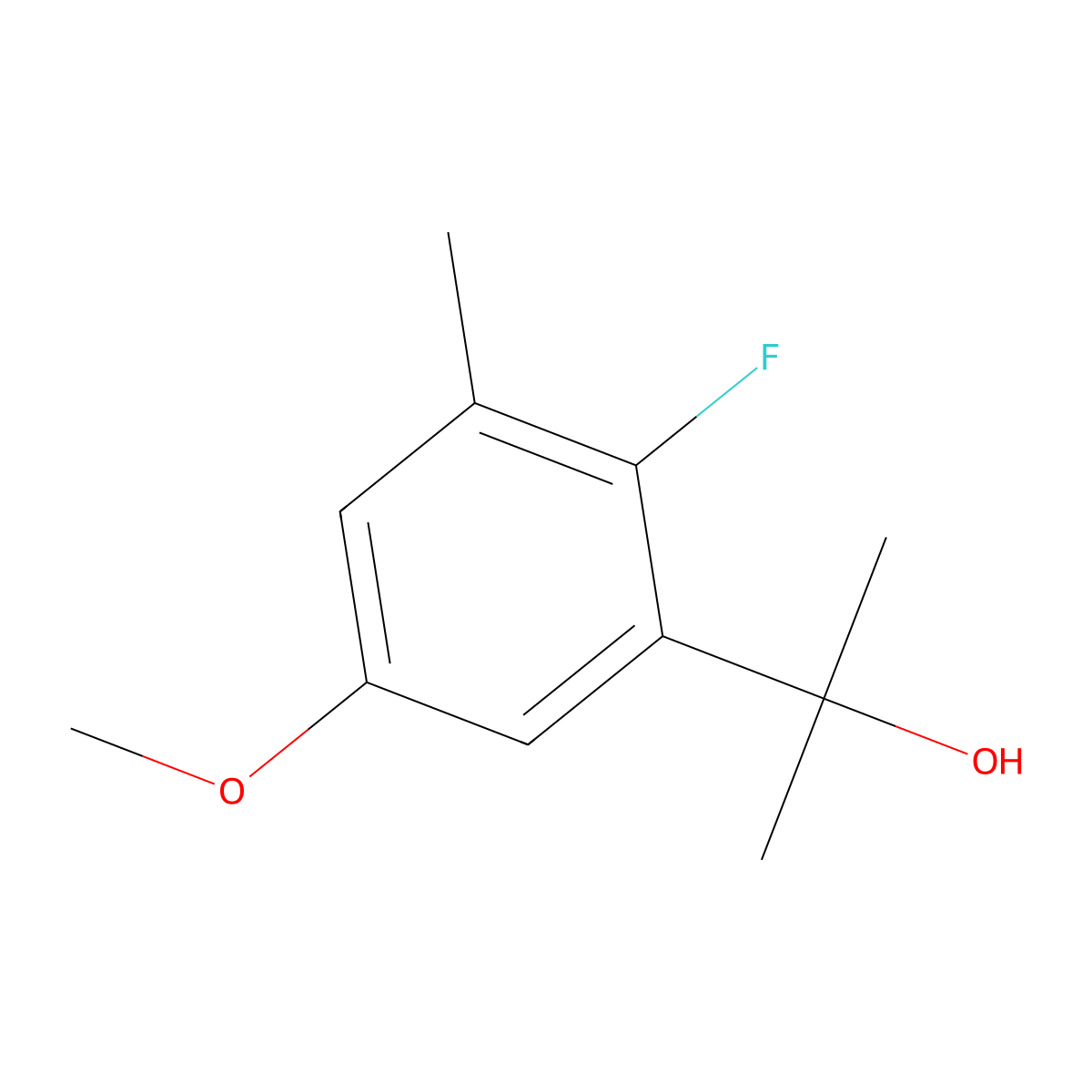2-(2-Fluoro-5-methoxy-3-methylphenyl)propan-2-ol molecular structure, CAS 1891401-07-2