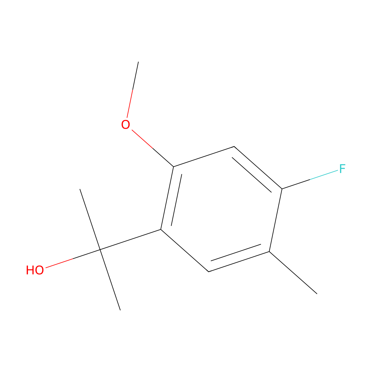 2-(4-Fluoro-2-methoxy-5-methylphenyl)propan-2-ol molecular structure, CAS 1891401-15-2