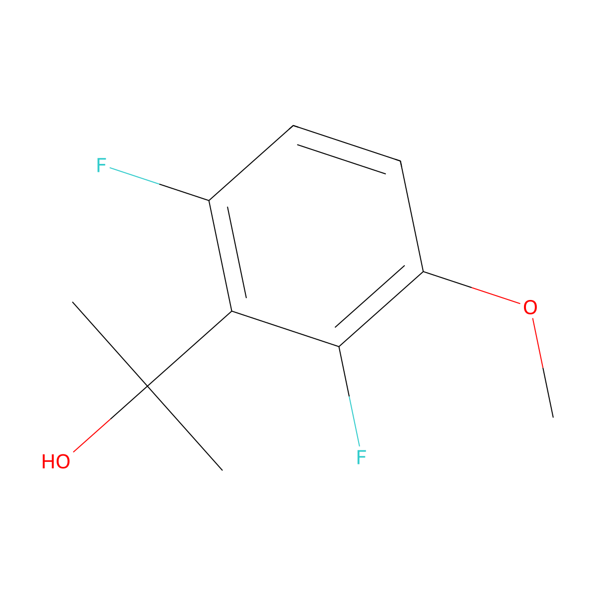2-(2,6-Difluoro-3-methoxyphenyl)propan-2-ol molecular structure, CAS 1891402-66-6