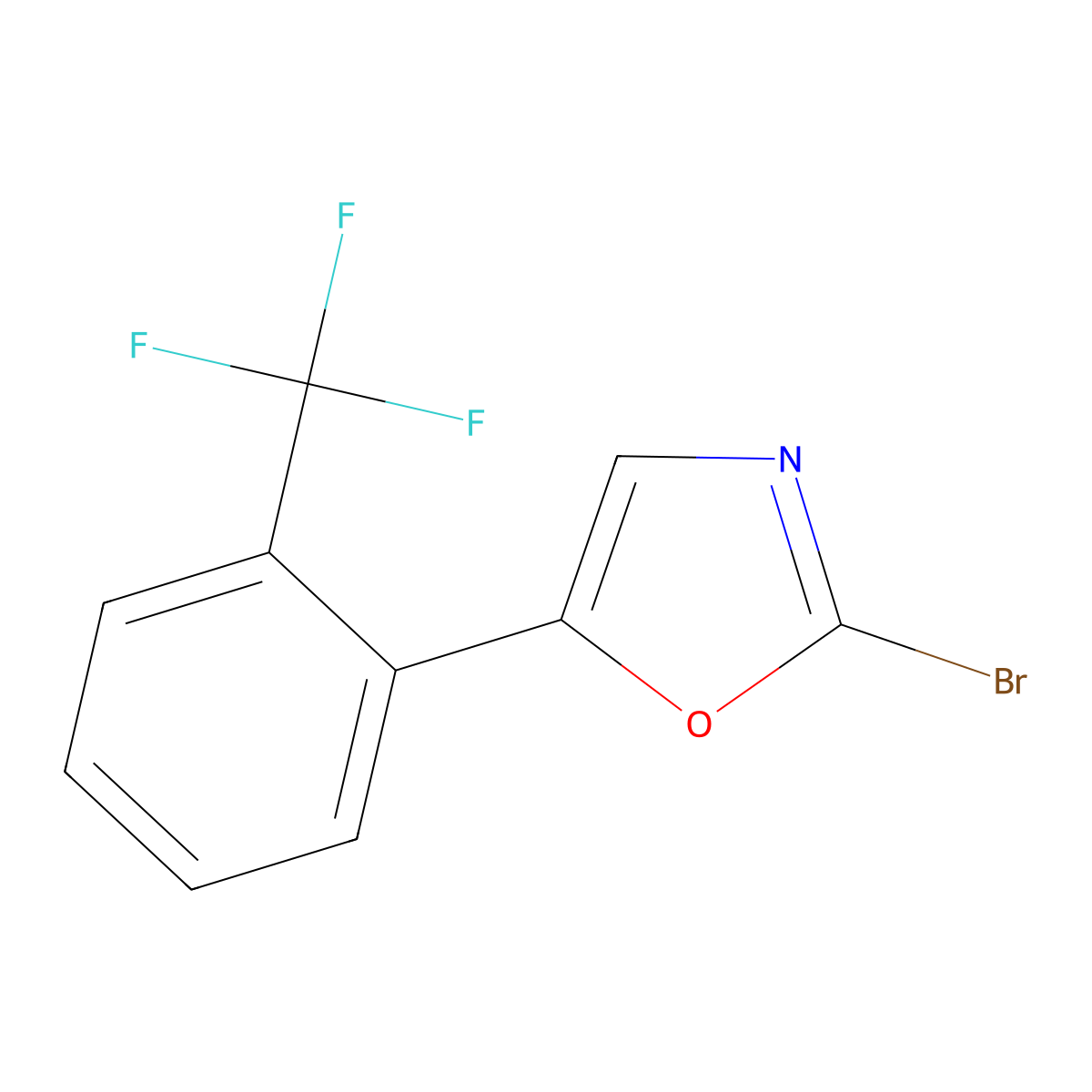 2-Bromo-5-(2-(trifluoromethyl)phenyl)oxazole molecular structure, CAS 1891424-54-6