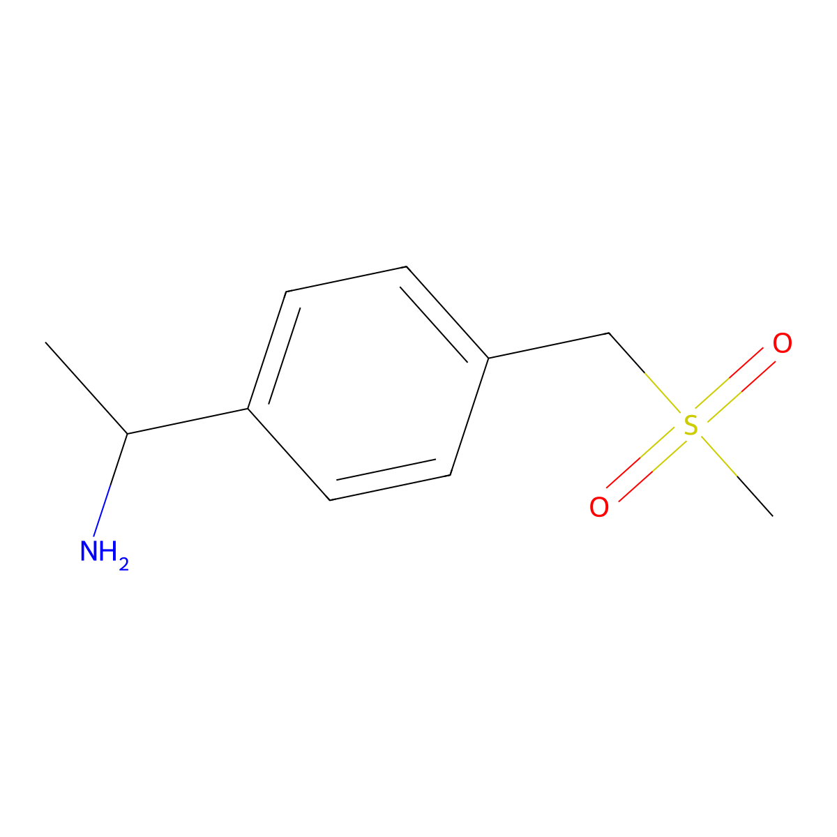 alpha-Methyl-4-[(methylsulfonyl)methyl]-benzenemethanamine molecular structure, CAS 1891425-92-5